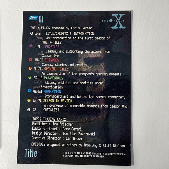 Vintage 95' Topps X Files Season 1 Complete Set & X-Files Pencils Loot Crate - Picture 10 of 17